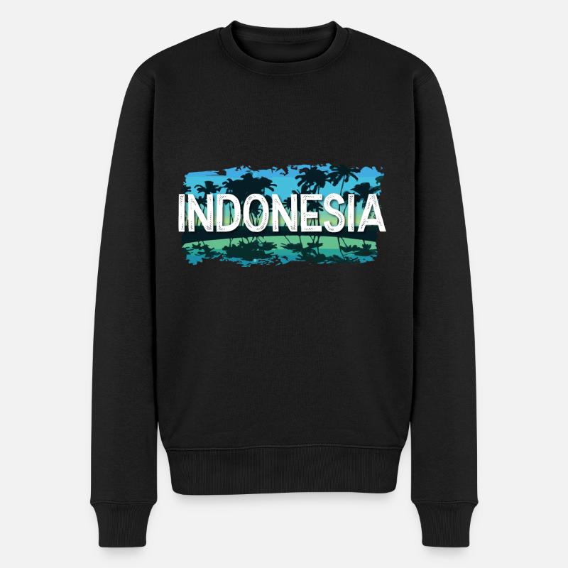 Indonesia - Männer Premium Bio Pullover - Schwarz