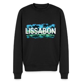 Lissabon - Männer Premium Bio Pullover - Schwarz - Vorne - Nico (187cm)
