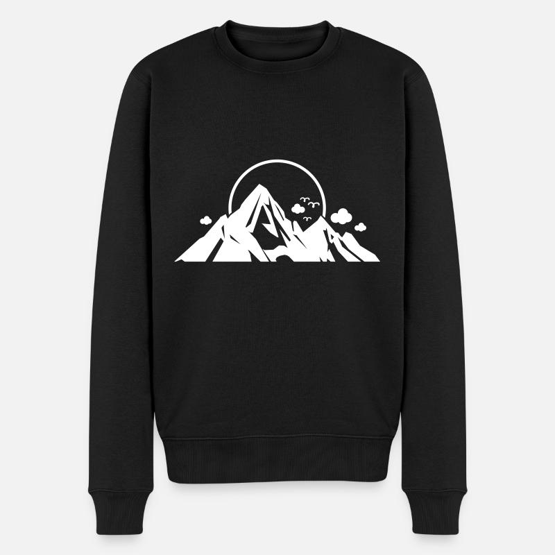 Berge Symbol - Männer Premium Bio Pullover - Schwarz