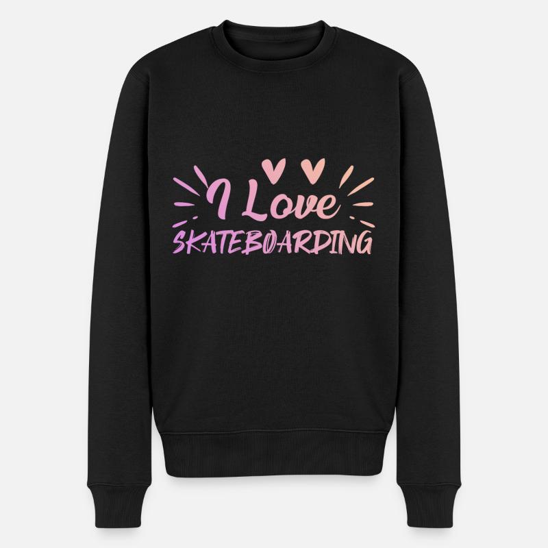 J’adore le skateboard - Pull Premium bio Homme - noir