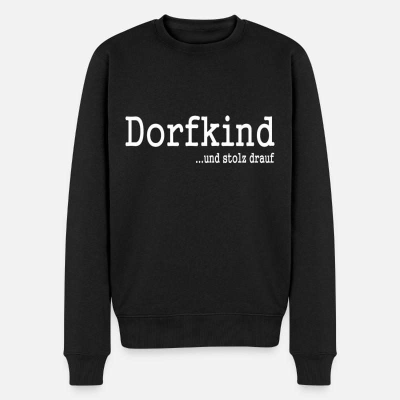 Dorfkind - Männer Premium Bio Pullover - Schwarz