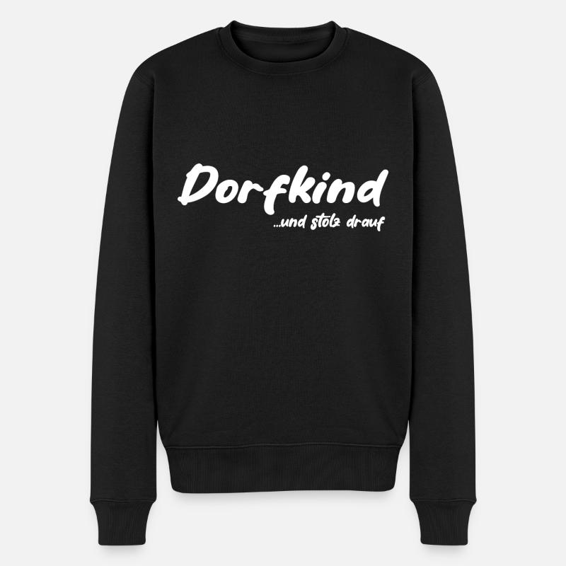 Dorfkind - Männer Premium Bio Pullover - Schwarz