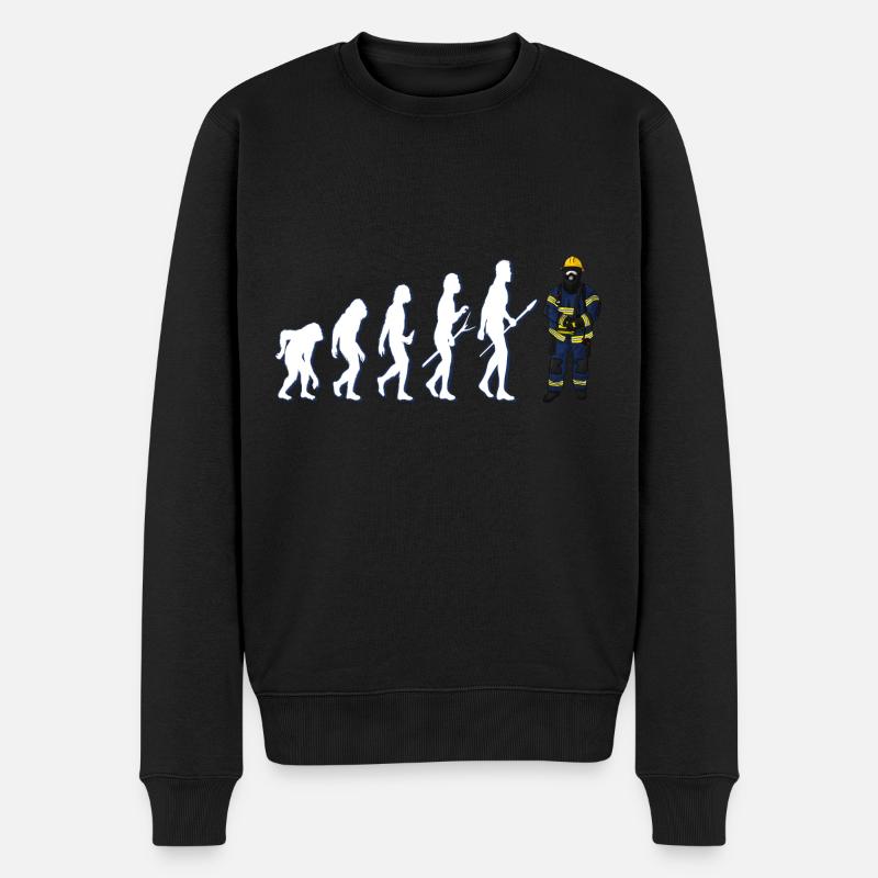 Evolution Feuerwehrmann - Männer Premium Bio Pullover - Schwarz