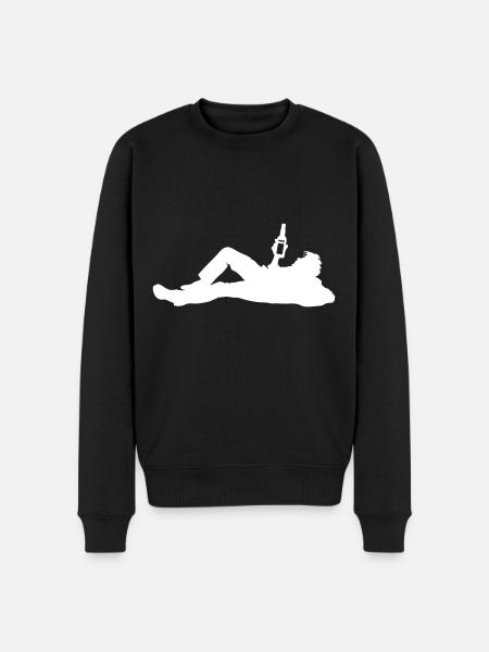 Drinking Beer Silhouette - Men's Premium Organic Jumper - black