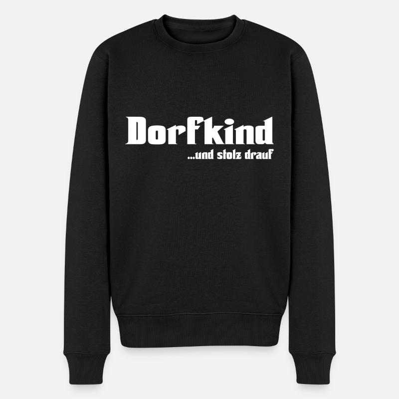 Dorfkind - Männer Premium Bio Pullover - Schwarz