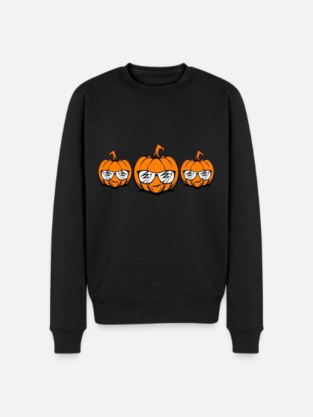 Halloween Pumpkin Face - Men's Premium Organic Jumper - black