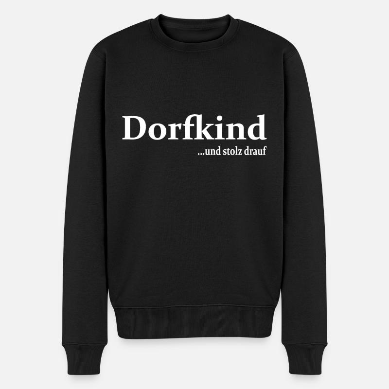 Dorfkind - Männer Premium Bio Pullover - Schwarz