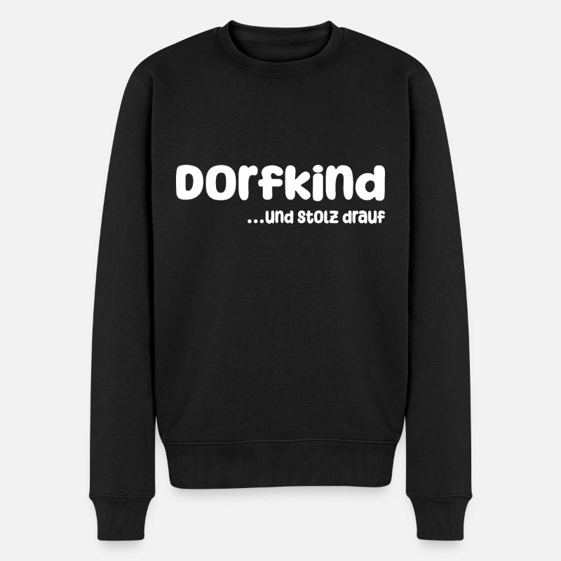 Dorfkind - Männer Premium Bio Pullover - Schwarz