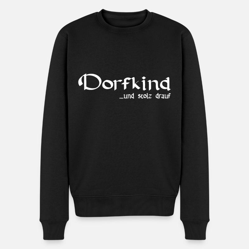 Dorfkind - Männer Premium Bio Pullover - Schwarz