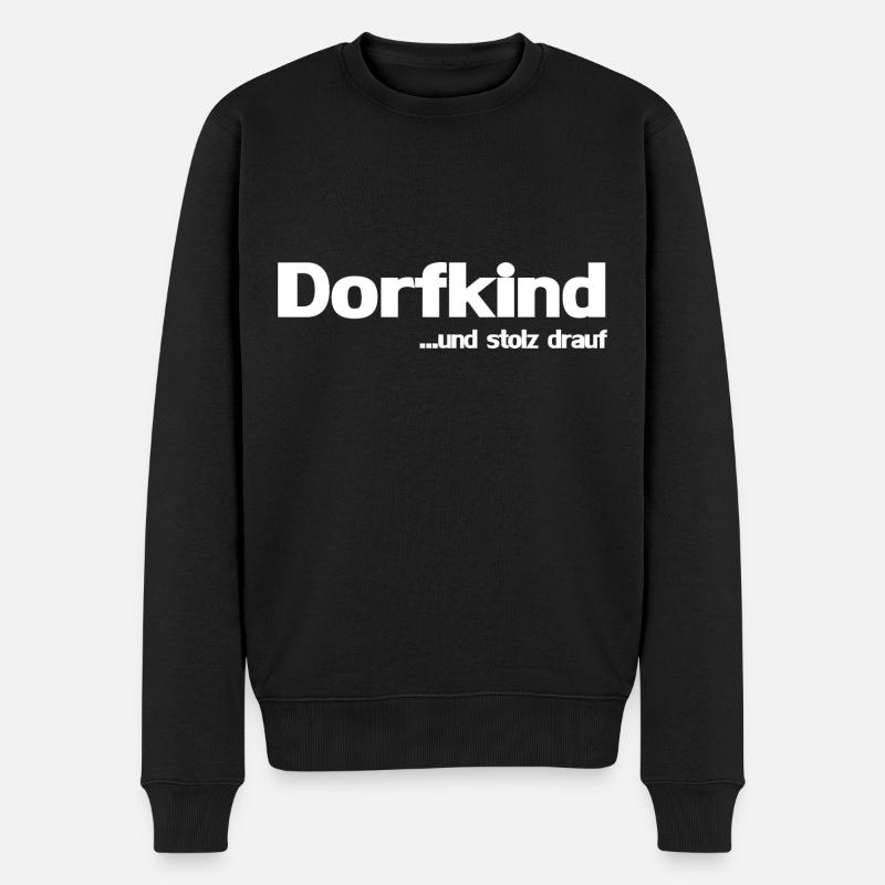 Dorfkind - Männer Premium Bio Pullover - Schwarz