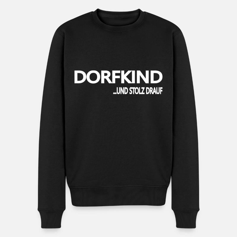 Dorfkind - Männer Premium Bio Pullover - Schwarz