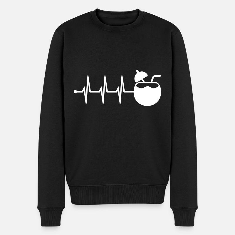 Kokos Icon Puls - Männer Premium Bio Pullover - Schwarz