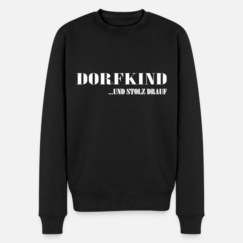 Dorfkind - Männer Premium Bio Pullover - Schwarz