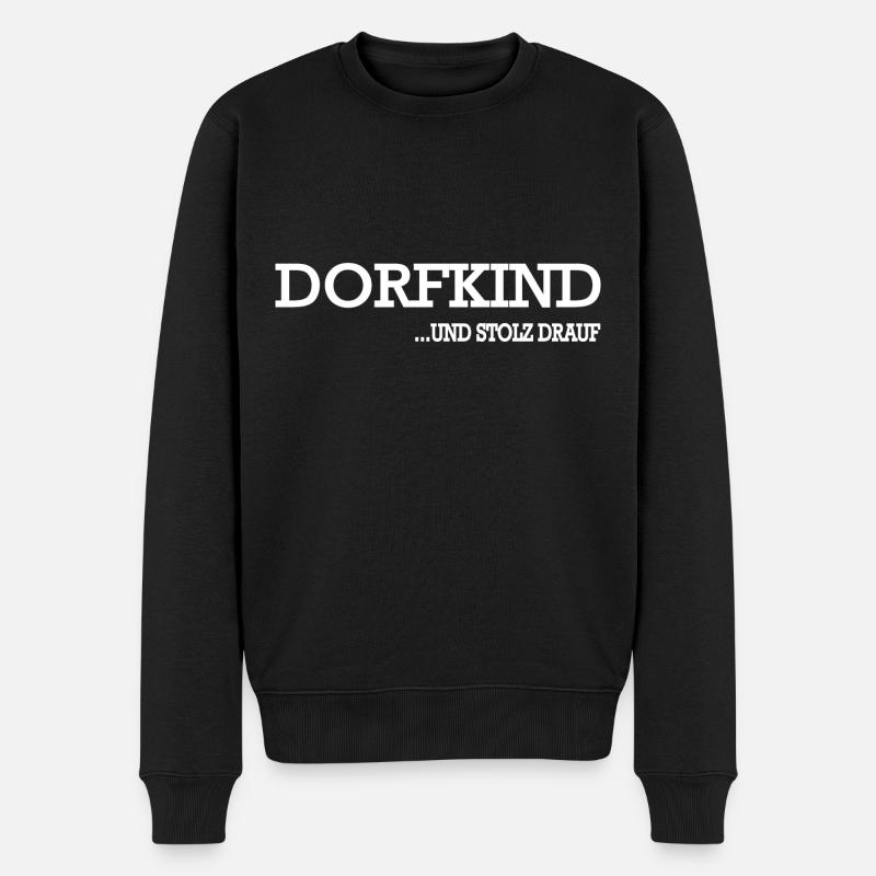 Dorfkind - Männer Premium Bio Pullover - Schwarz