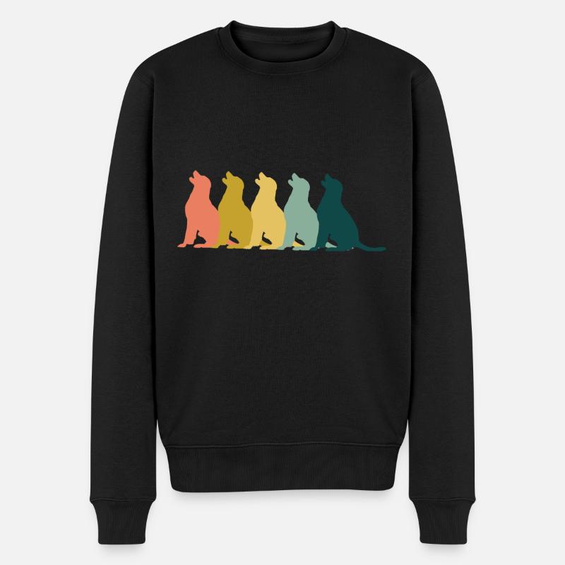 Labrador Hund Retro Vintage - Männer Premium Bio Pullover - Schwarz
