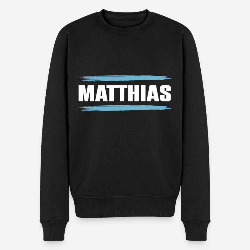 Matthias - Männer Premium Bio Pullover - Schwarz