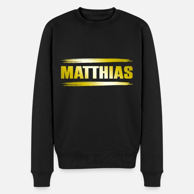 Matthias - Männer Premium Bio Pullover - Schwarz