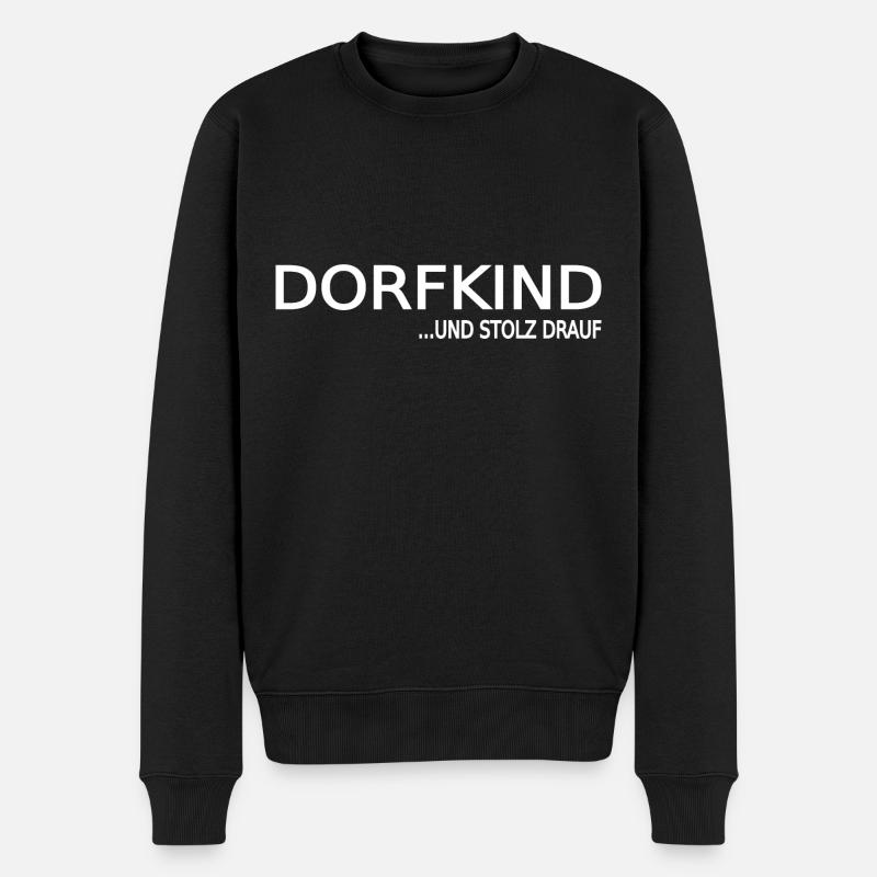Dorfkind - Männer Premium Bio Pullover - Schwarz