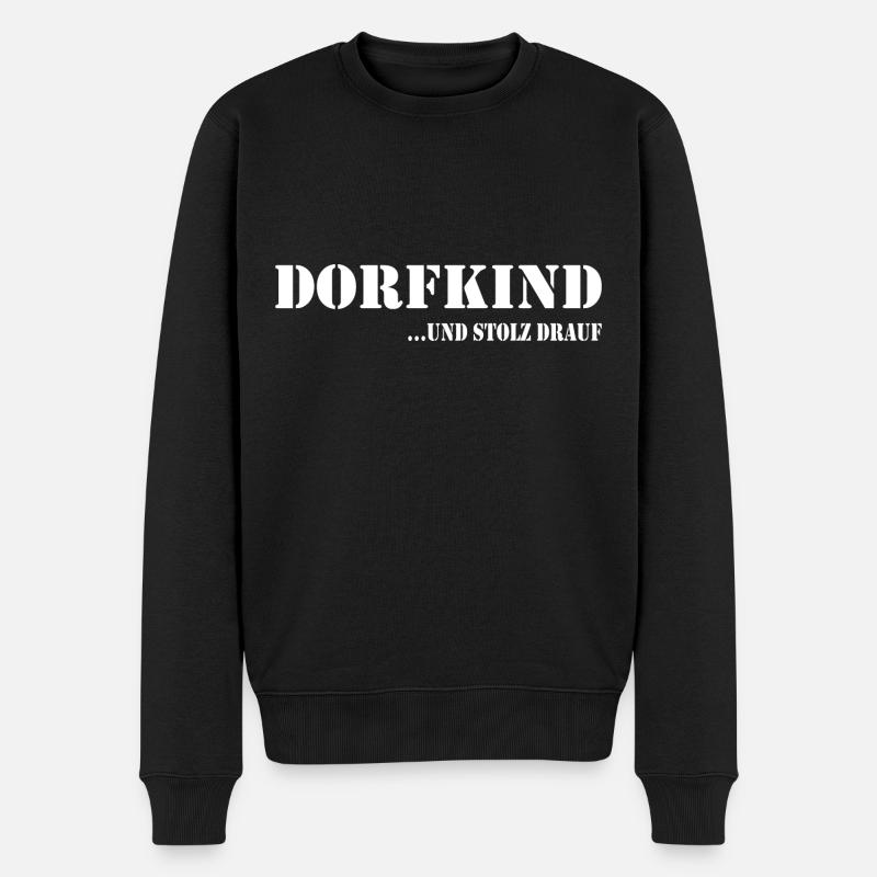 Dorfkind - Männer Premium Bio Pullover - Schwarz