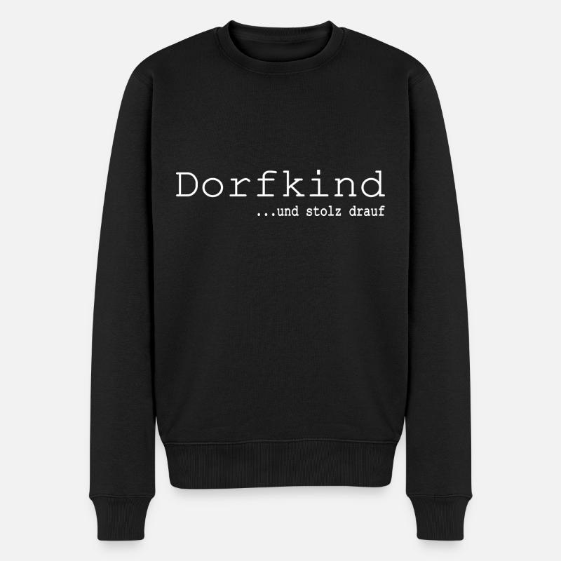 Dorfkind - Männer Premium Bio Pullover - Schwarz