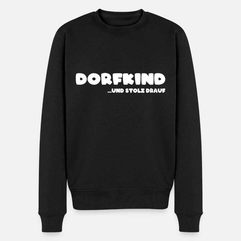 Dorfkind - Männer Premium Bio Pullover - Schwarz