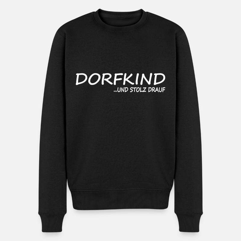 Dorfkind - Männer Premium Bio Pullover - Schwarz