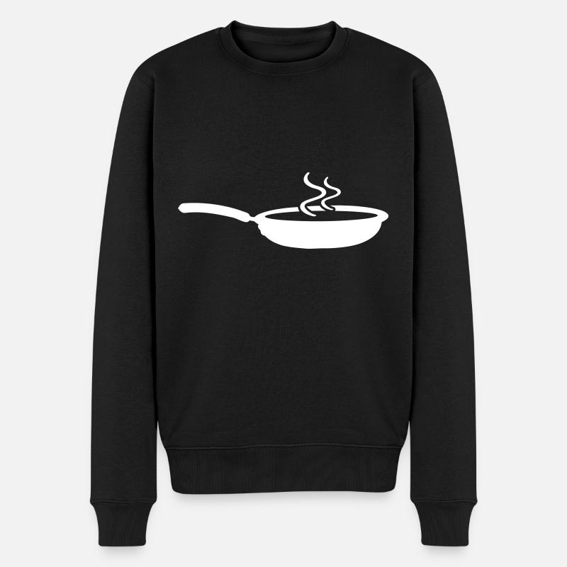 Pfanne Icon - Männer Premium Bio Pullover - Schwarz