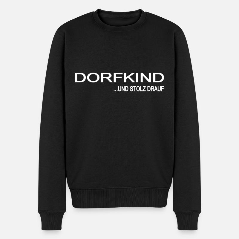 Dorfkind - Männer Premium Bio Pullover - Schwarz