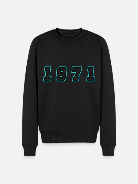 1971 Year Number - Men's Premium Organic Jumper - black