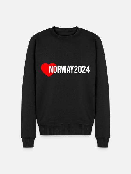 Norway 2024 Heart Holiday - Men's Premium Organic Jumper - black