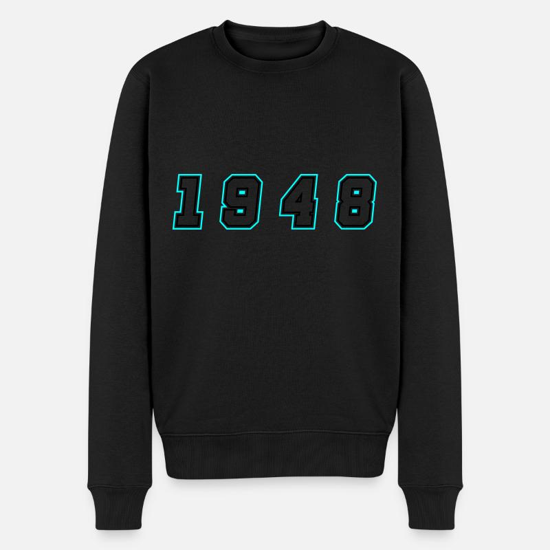 1948 Jahr Zahl - Männer Premium Bio Pullover - Schwarz