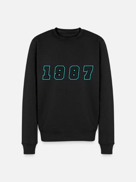 1987 Year Number - Men's Premium Organic Jumper - black