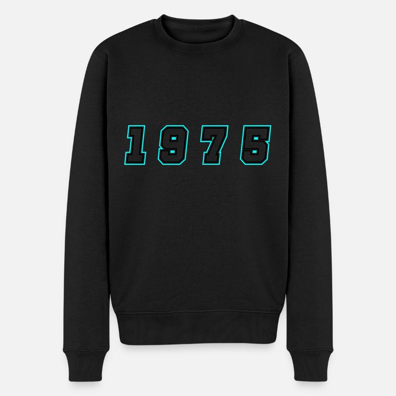 1975 Jahr Zahl - Männer Premium Bio Pullover - Schwarz