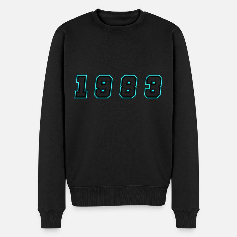 1983 Jahr Zahl - Männer Premium Bio Pullover - Schwarz