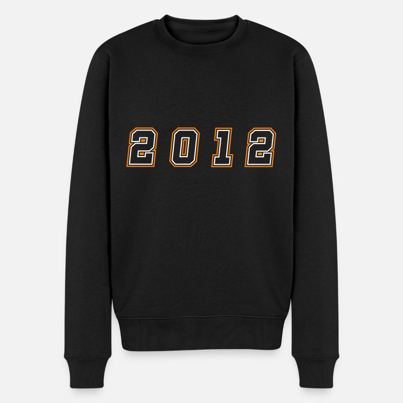 2012 Jahr Zahl - Männer Premium Bio Pullover - Schwarz
