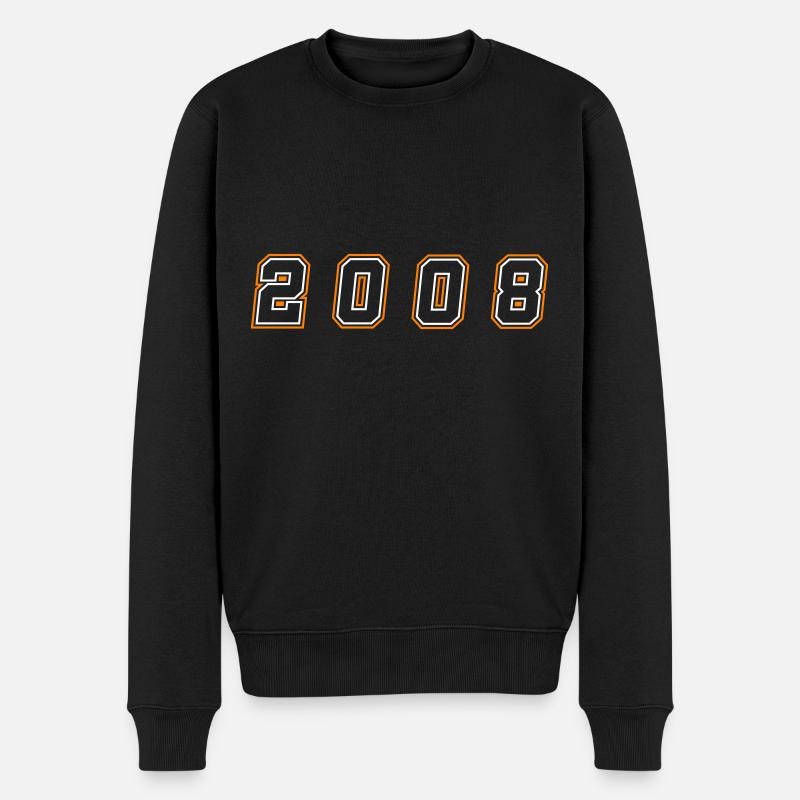 2008 Jahr Zahl - Männer Premium Bio Pullover - Schwarz