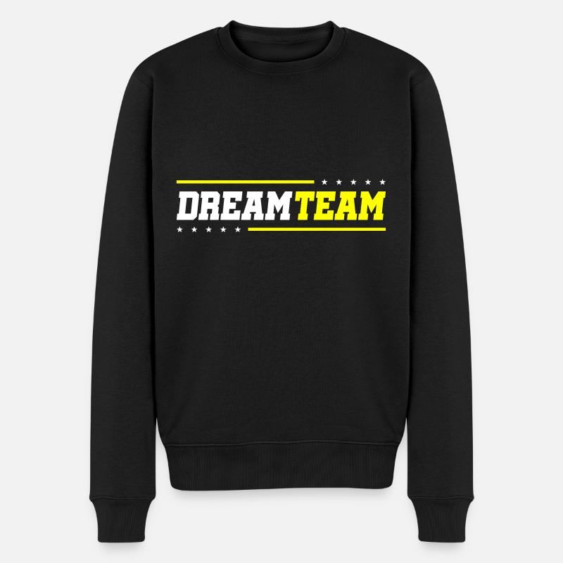 Dream Team - Männer Premium Bio Pullover - Schwarz
