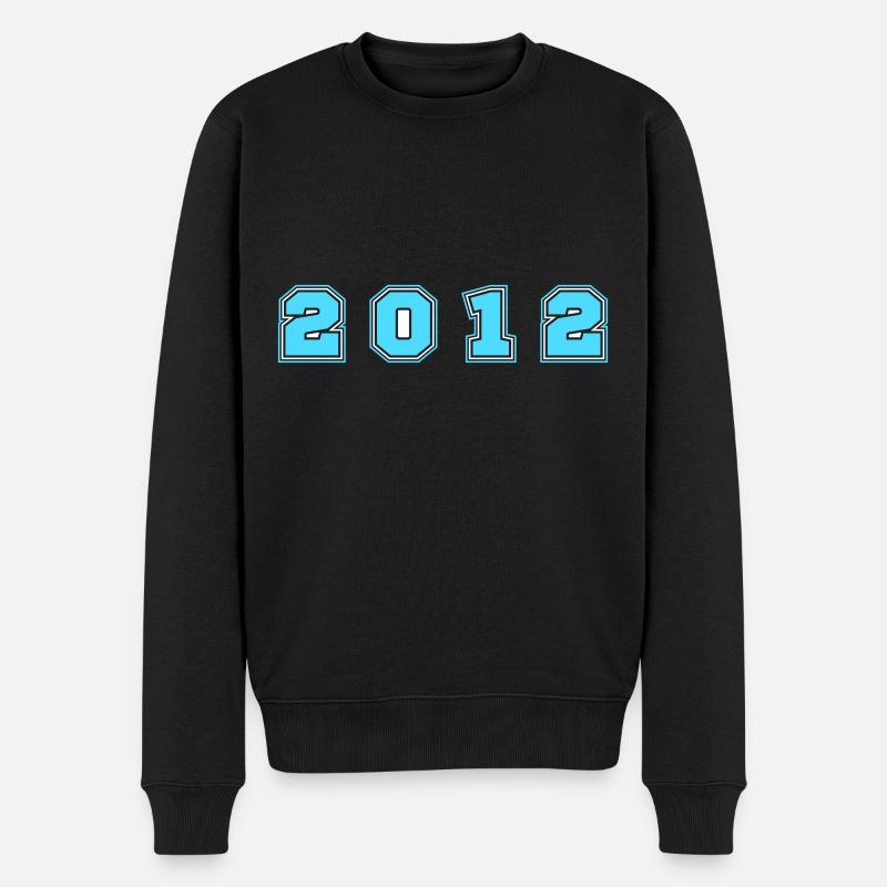 2012 Jahr Zahl - Männer Premium Bio Pullover - Schwarz
