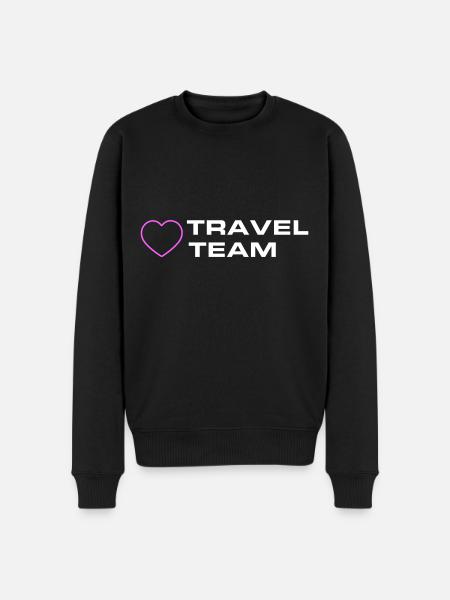 Travel Team Heart - Men's Premium Organic Jumper - black