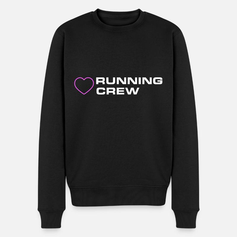 Running Crew - Männer Premium Bio Pullover - Schwarz