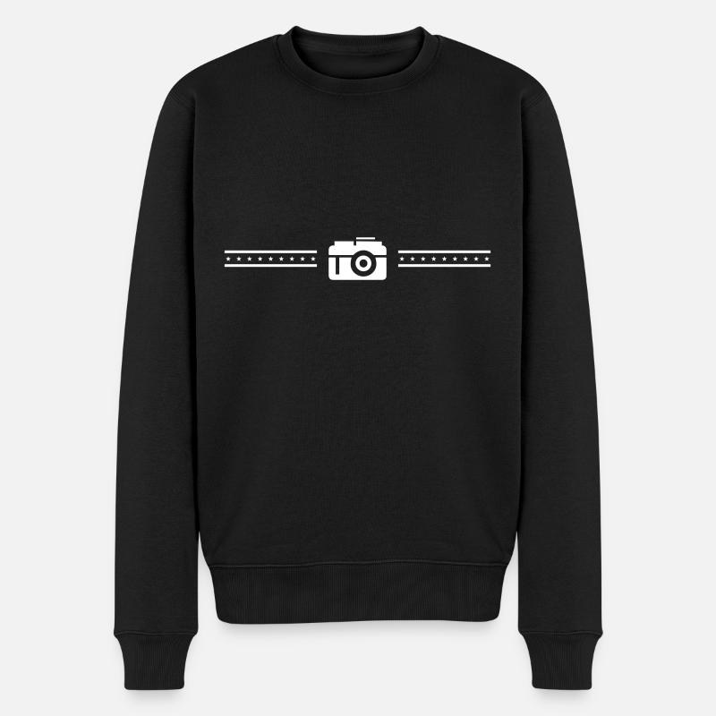 Icône Ligne de caméra - Pull Premium bio Homme - noir