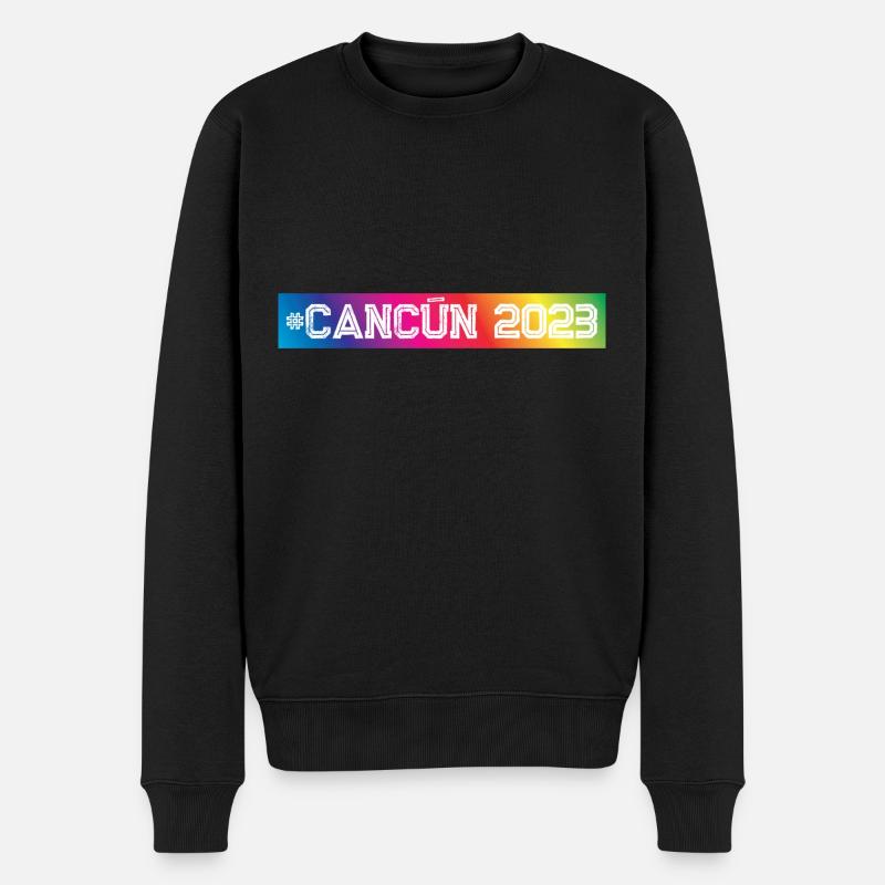 Cancun 2023 Bunt - Männer Premium Bio Pullover - Schwarz