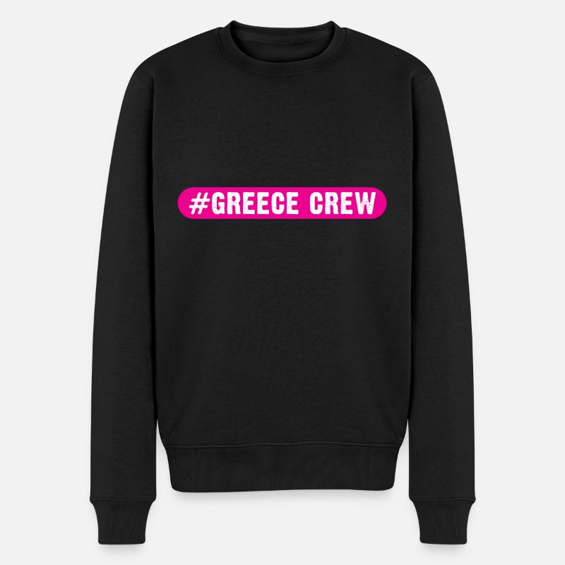 Greece Crew - Männer Premium Bio Pullover - Schwarz