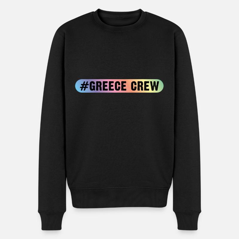 Greece Crew - Männer Premium Bio Pullover - Schwarz
