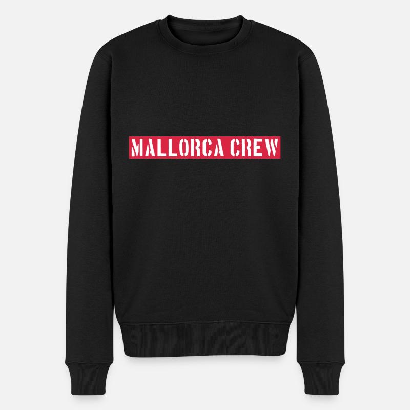 Mallorca Crew - Men's Premium Organic Jumper - black