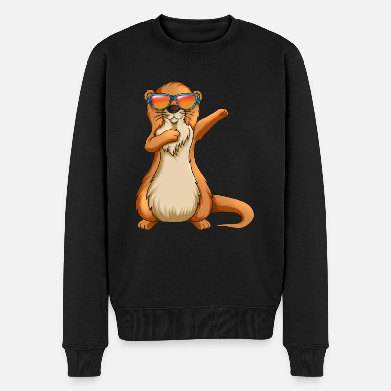 Aufführung Tanzen Otter Dab Dabbing Sonnbrille - Männer Premium Bio Pullover - Schwarz