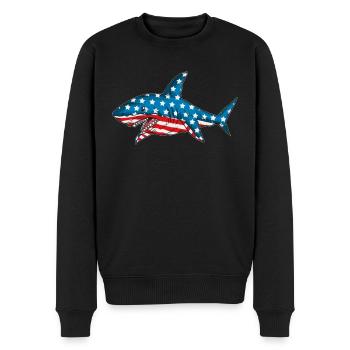 Feiertag Amerika 4. Juli Hai Kostüm Hai Fan - Männer Premium Bio Pullover - Schwarz - Vorne - Nico (187cm)