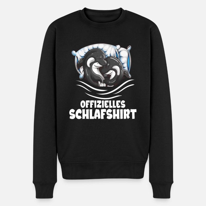 Schlafshirt Orca Paar Kinder Erwachsene Schafen - Männer Premium Bio Pullover - Schwarz