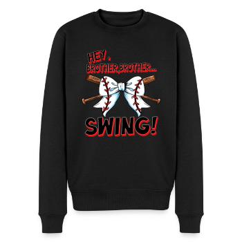 Baseballschläger Schleife Schwester Baseballshirt - Männer Premium Bio Pullover - Schwarz - Vorne - Nico (187cm)