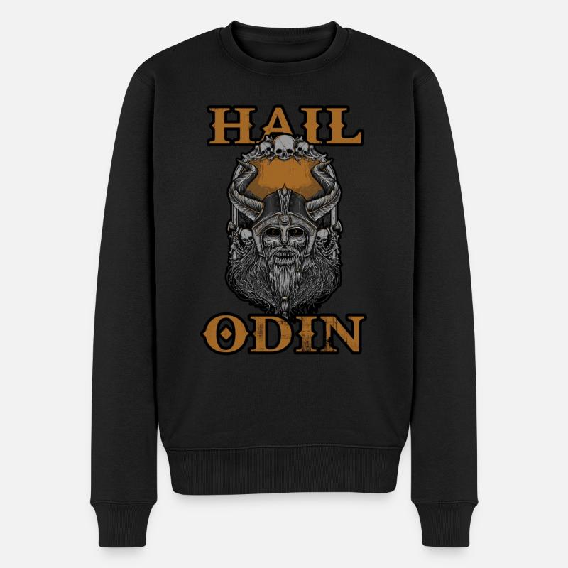 Hagel Odin Wikinger - Männer Premium Bio Pullover - Schwarz